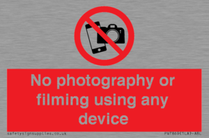 No photography or filming using any device